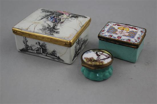 A late 18th century German enamel rectangular snuff box,